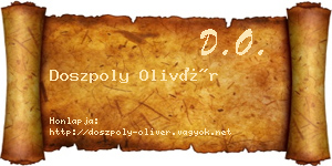 Doszpoly Olivér névjegykártya