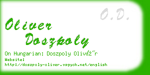 oliver doszpoly business card